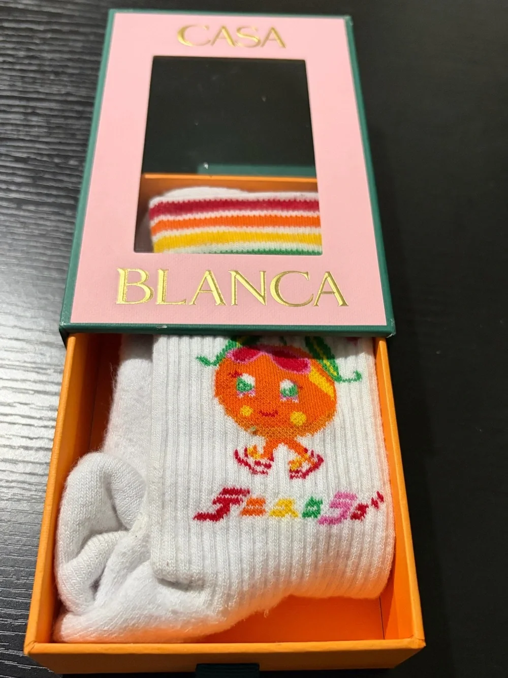 CASABLANCA “orange mascot” SOCKS  adult small
